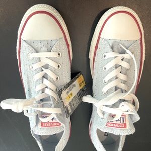 NWT Converse Light Blue eyelet sneakers- Sz8 Women